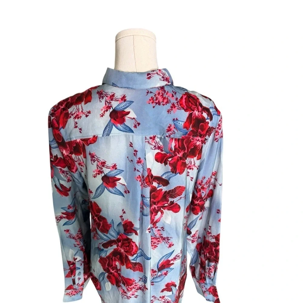 J. Crew - Drapey Relaxed Fit Button Down Floral Viscose Twill Blouse Sz Xs